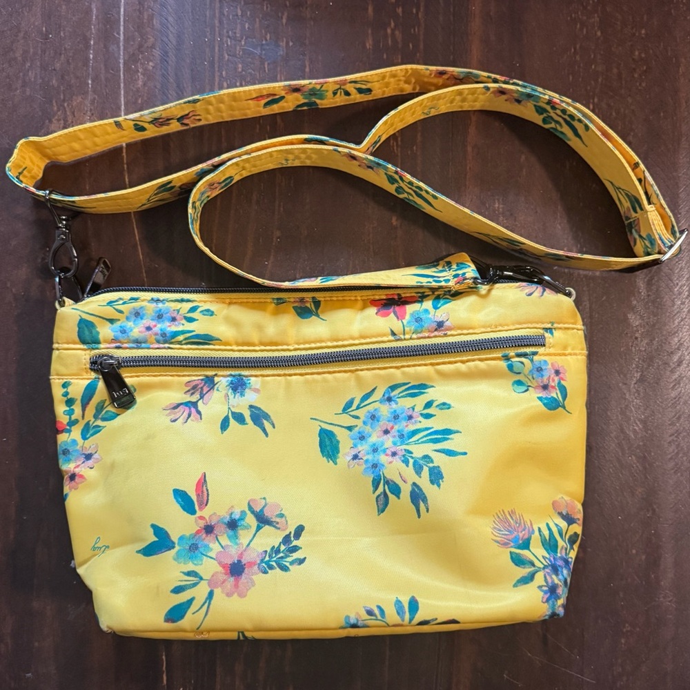Lug Flare Quilted Floral Yellow Crossbody Bag
